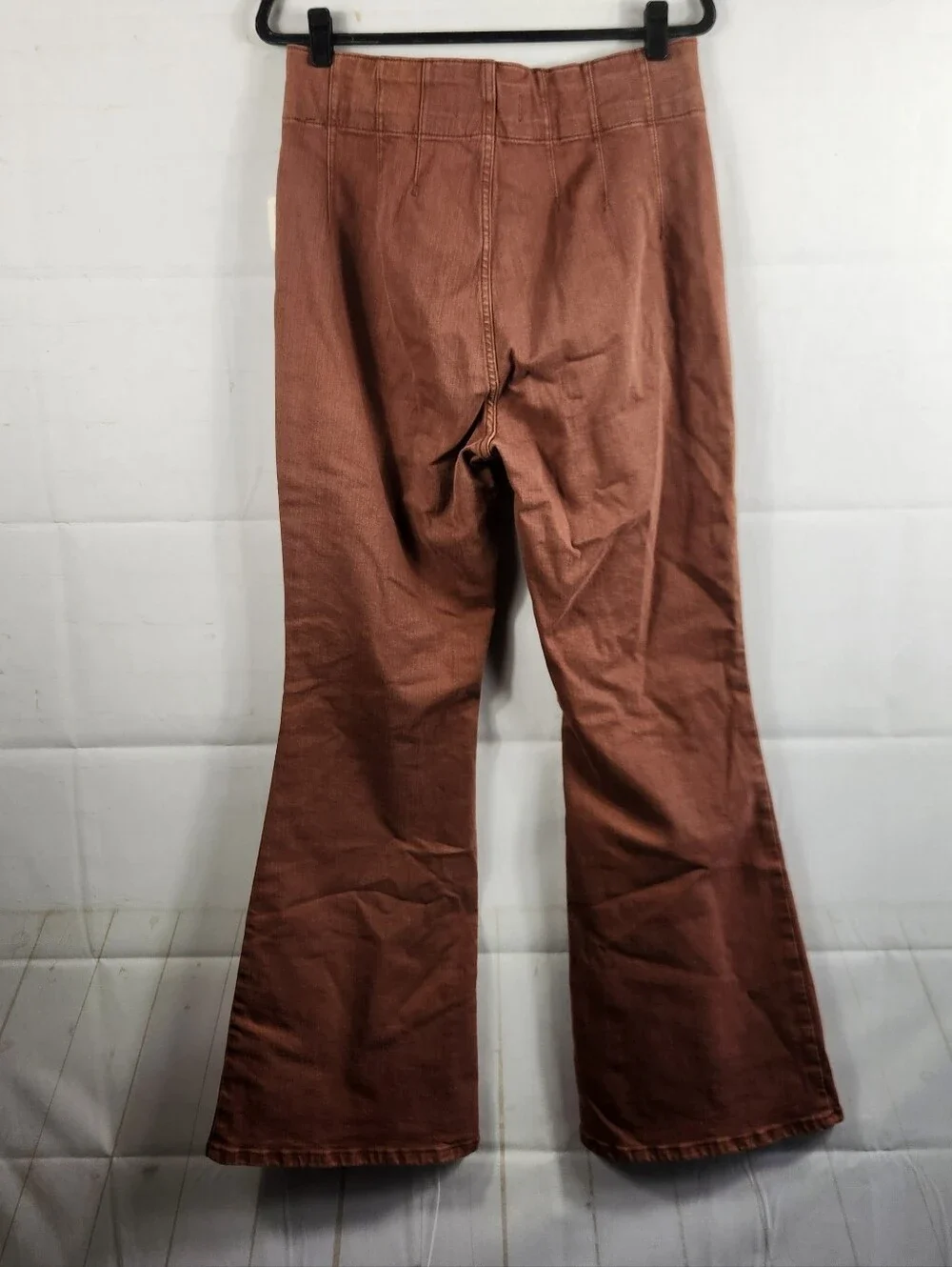 Free People We The Free Jayde High Rise Flare Jeans Rust Brown Size 32 NWT